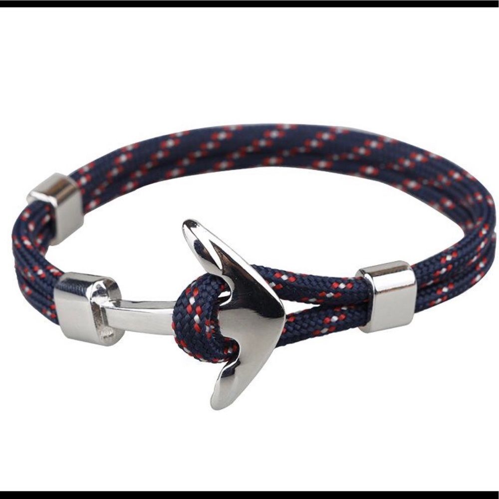 Paracord Anchor Bracelet “Jerry” Blue/Silver NWOT